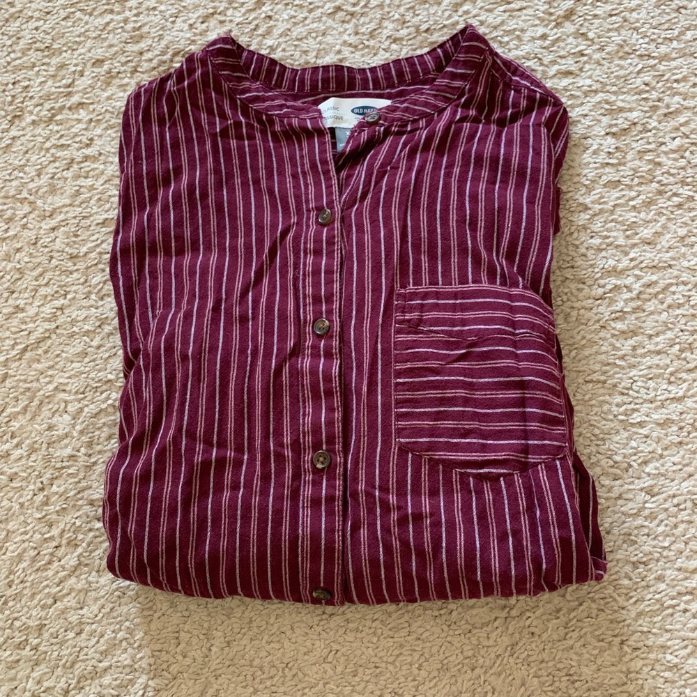 Old Navy Pinstripe Flannel Button Down
